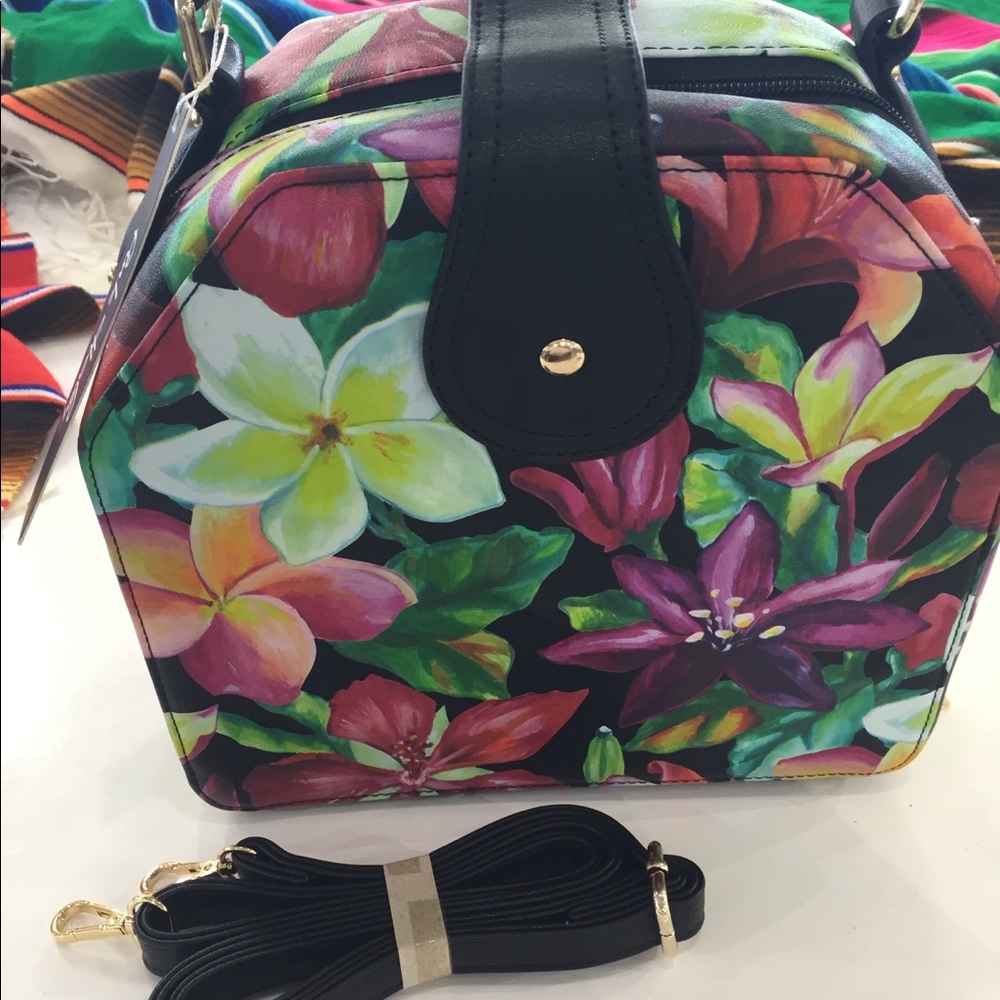 NWT unique Pink Haley vibrant floral purse bag